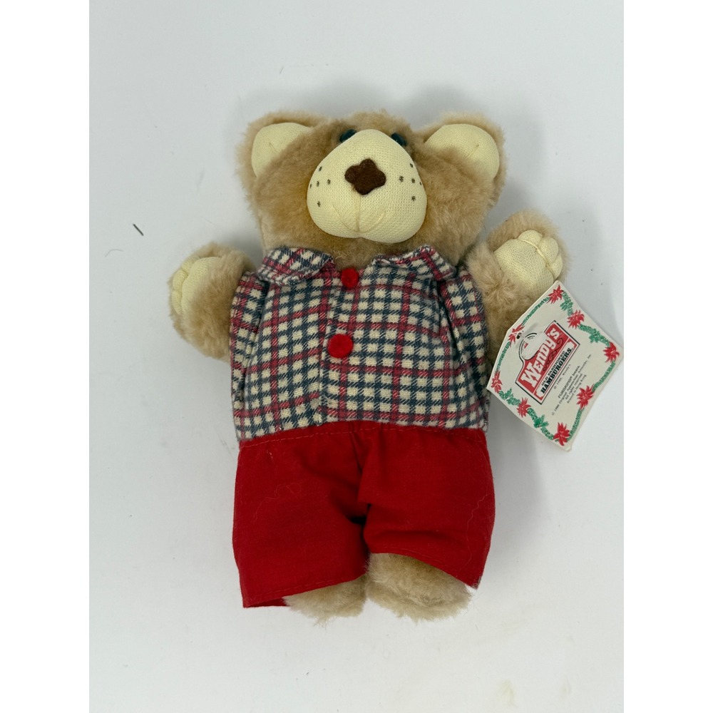 VINTAGE 1986 Wendy's Furskins Bears‎ - Dudley Furskin Bear w/ Happy Holidays Tag